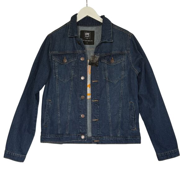 Epic Games Embroidered Denim Trucker Jacket Men’s Small NWT ('21) Employee Promo - Picture 1 of 4